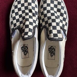 Vans Black and White Checkered Slip-Ons